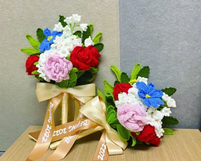 图为冬残奥颁奖花束